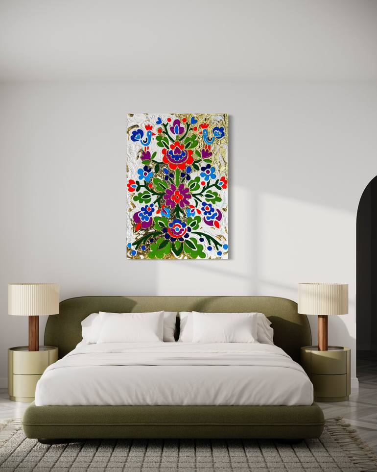 Original Contemporary Floral Mixed Media by Zubik Kateryna