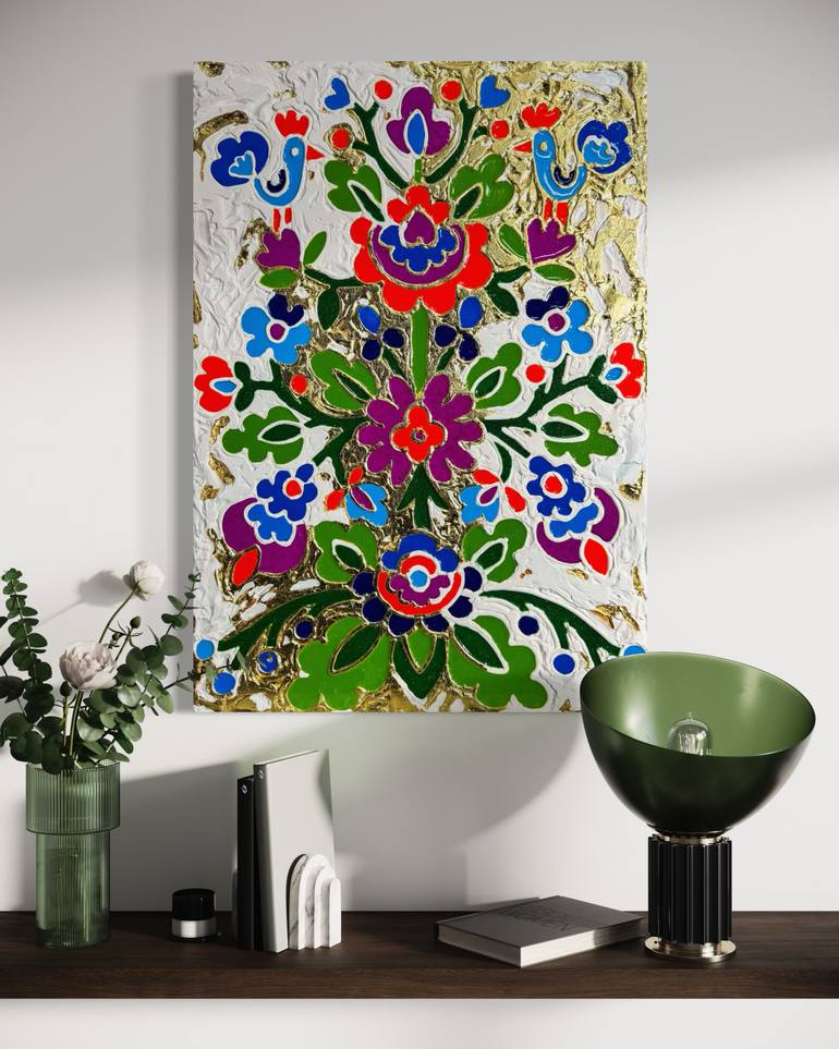 Original Contemporary Floral Mixed Media by Zubik Kateryna