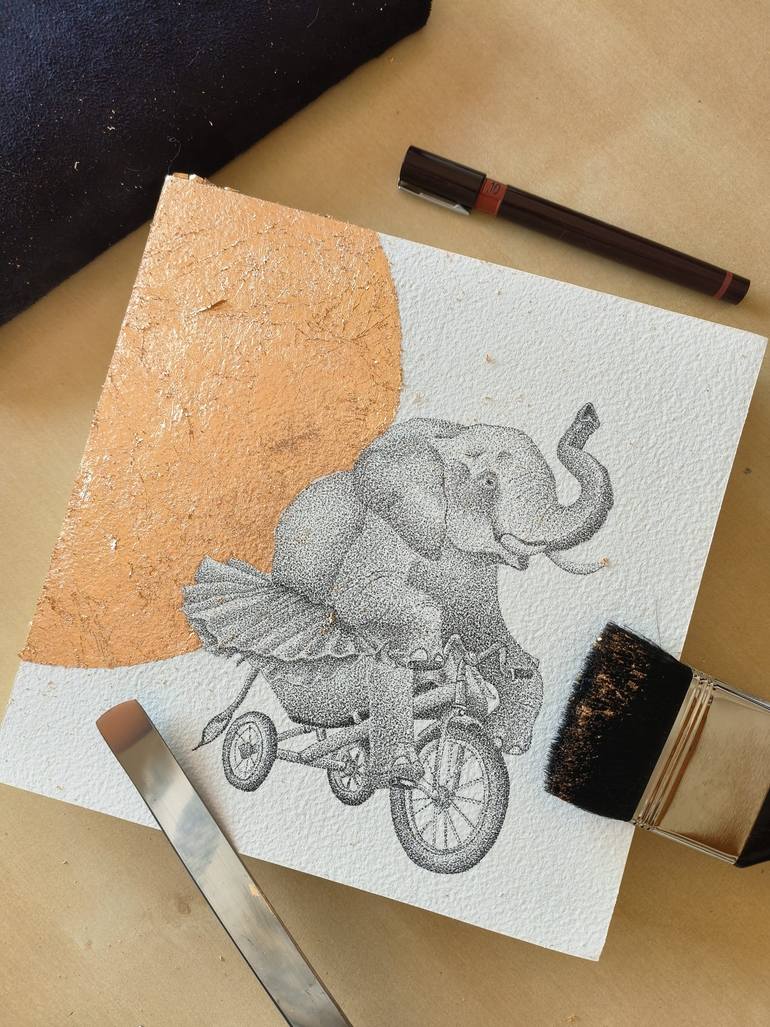 Original Surrealism Animal Drawing by Ramon Barrachina