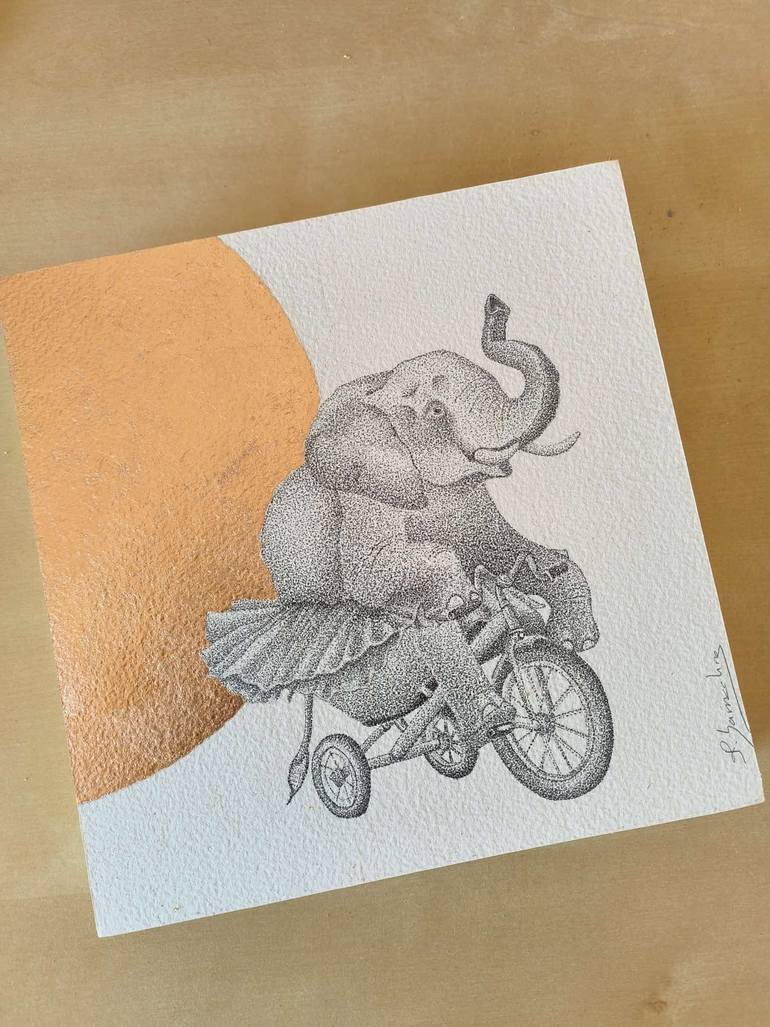 Original Surrealism Animal Drawing by Ramon Barrachina