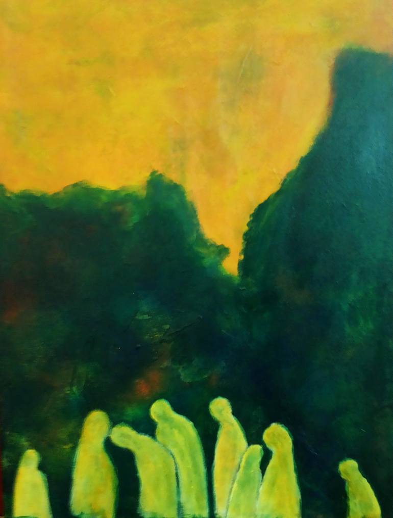 Original Abstract Fantasy Painting by Michal Ashkenasi