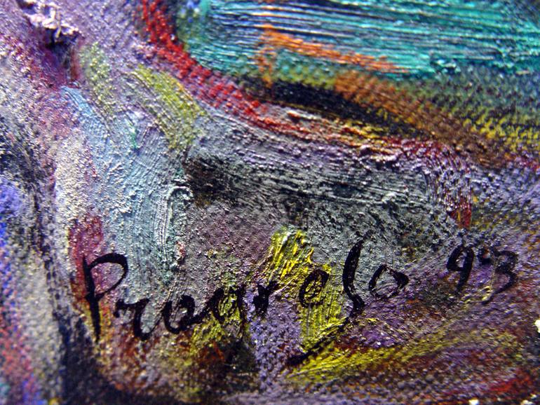 Original Abstract Expressionism Abstract Painting by Progreso Dominguez