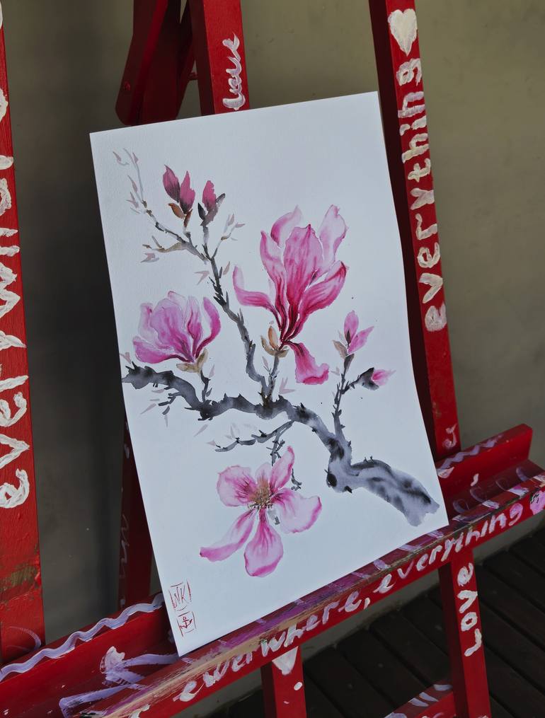 Original Folk Botanic Painting by Nadia Krashevska