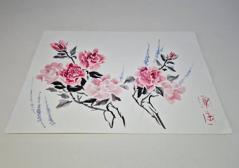Original Color Field Painting Botanic Painting by Nadia Krashevska