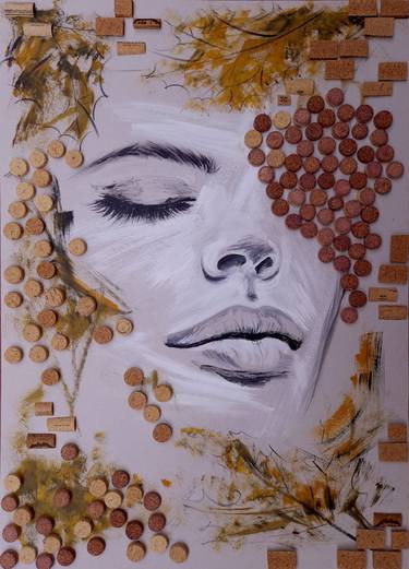 Original Abstract Women Mixed Media by Nadia Krashevska