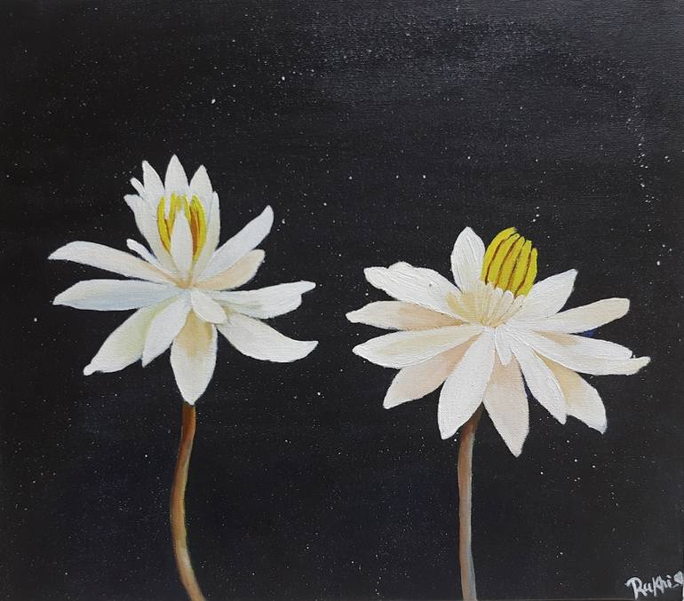 Original Abstract Floral Paintings by Khushi Patel