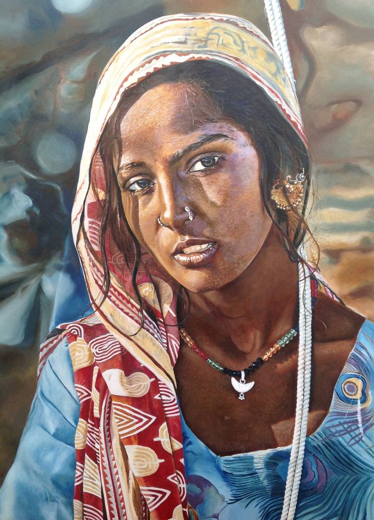 Original Realism People Paintings by Angela Ali