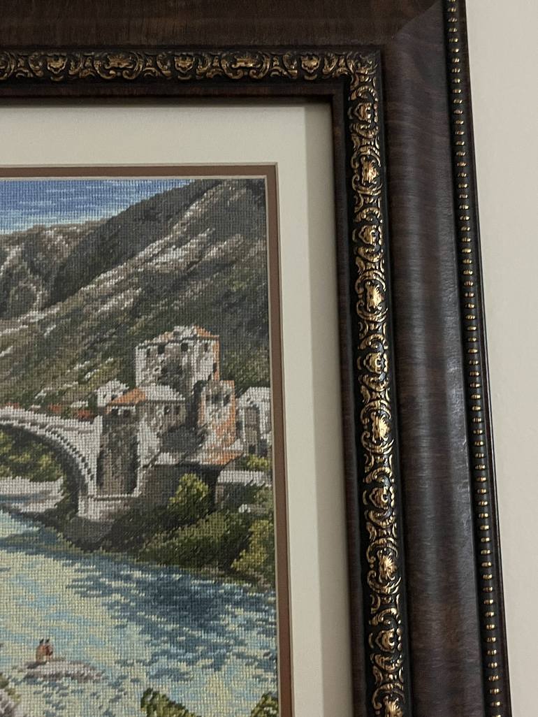 Original Art Deco Architecture Painting by Hafize Keskin