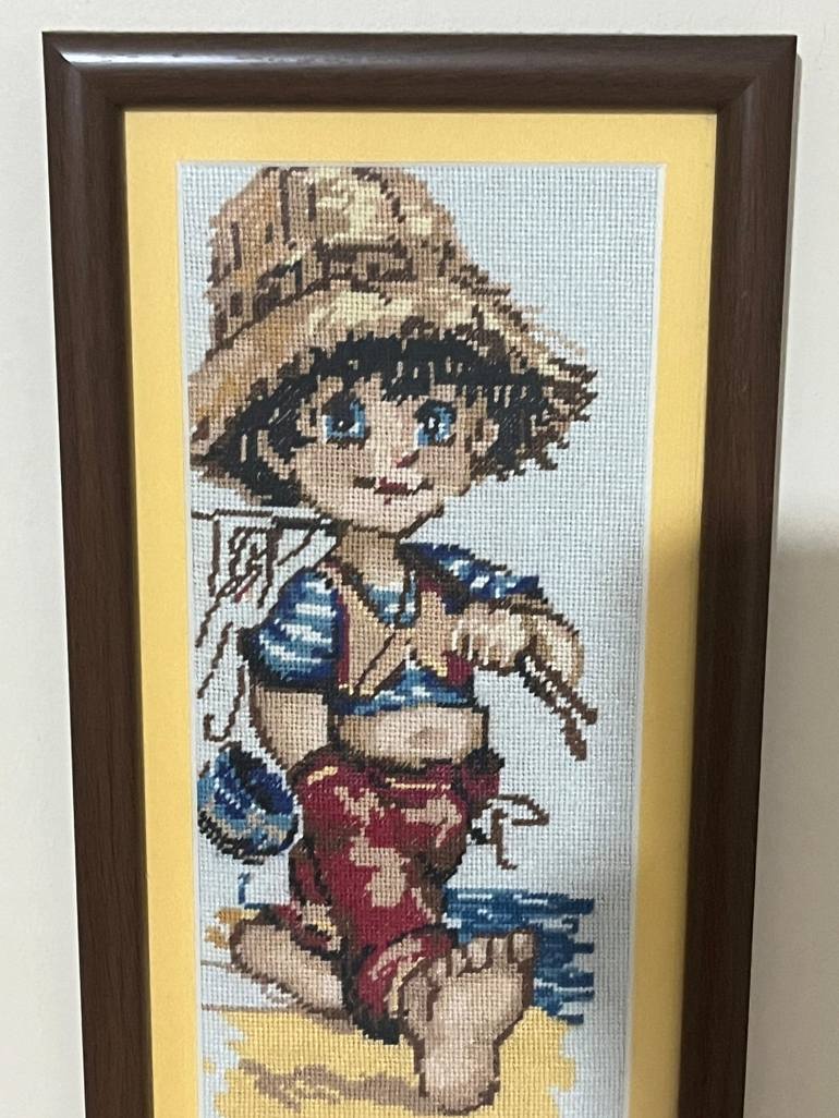 Original Art Deco Children Mixed Media by Hafize Keskin