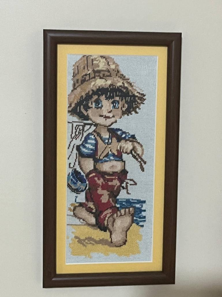 Original Art Deco Children Mixed Media by Hafize Keskin