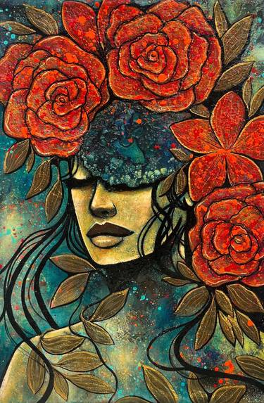 Original Abstract Floral Painting by Aditi Jha