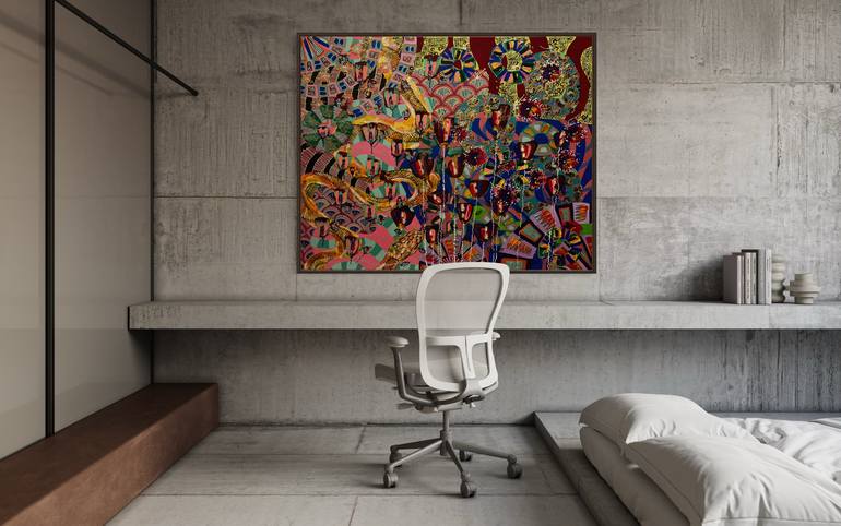 Original Abstract Expressionism Fantasy Painting by Alexandra Zamfir