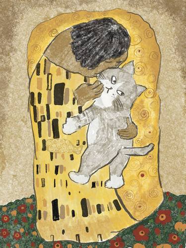 Original Color Field Painting Cats Digital by Onni-Cha Cantabile