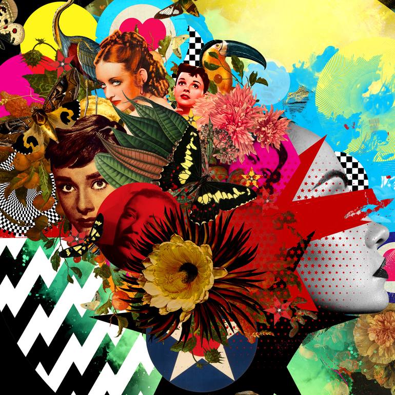 Original Pop Art Pop Culture/Celebrity Collage by Steve Rawlings
