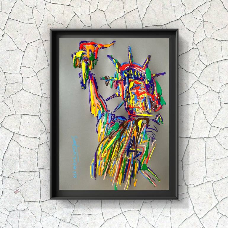 Original Art Nouveau Abstract Painting by Sanming Li