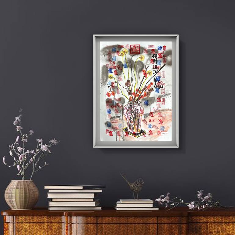 Original Algorithmic Abstract Painting by Sanming Li
