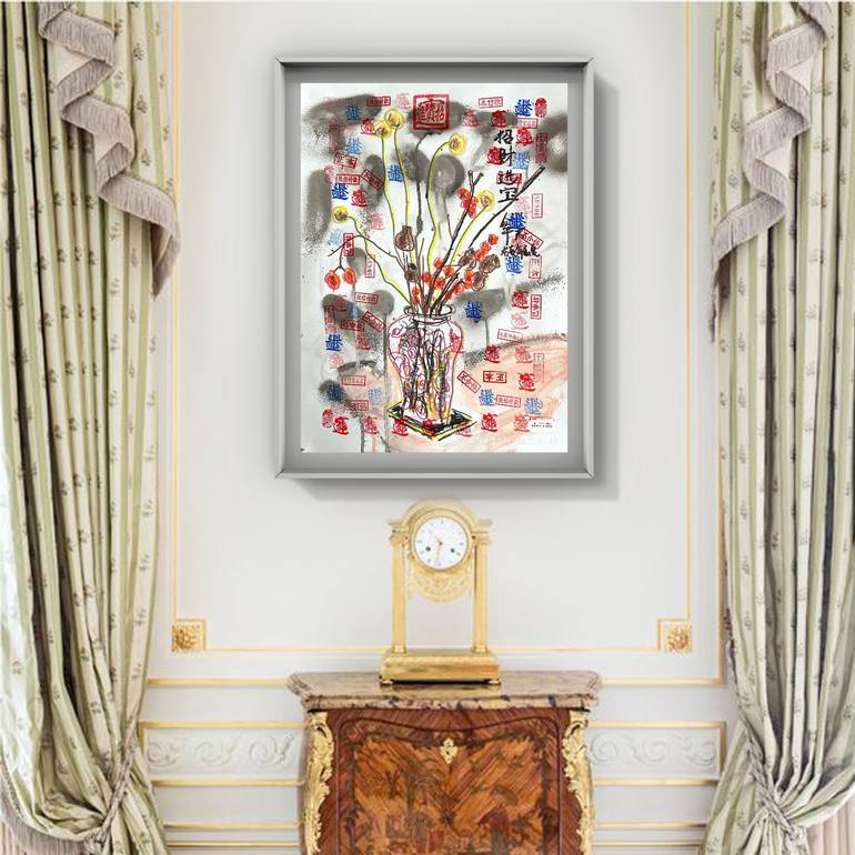 Original Algorithmic Abstract Painting by Sanming Li