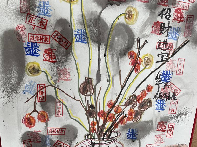 Original Algorithmic Abstract Painting by Sanming Li