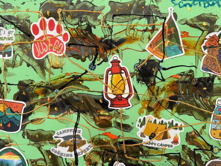 Original Algorithmic Abstract Painting by Sanming Li