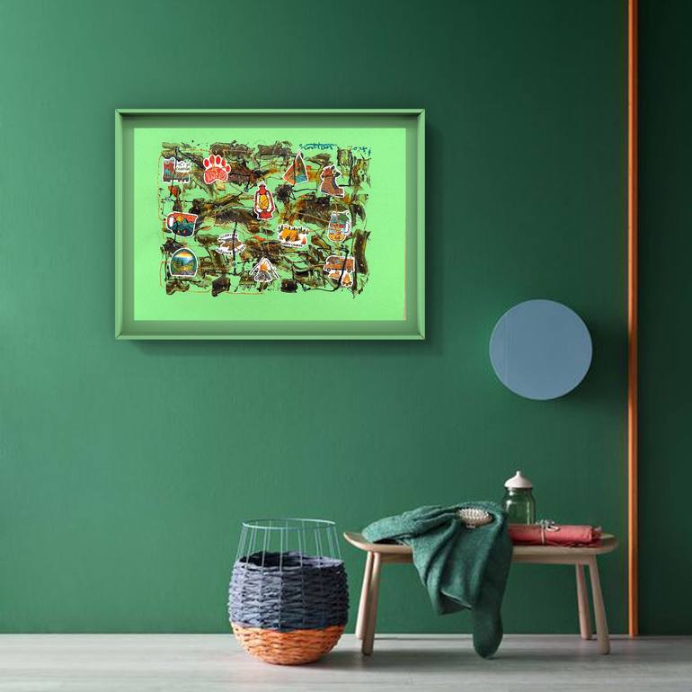 Original Algorithmic Abstract Painting by Sanming Li