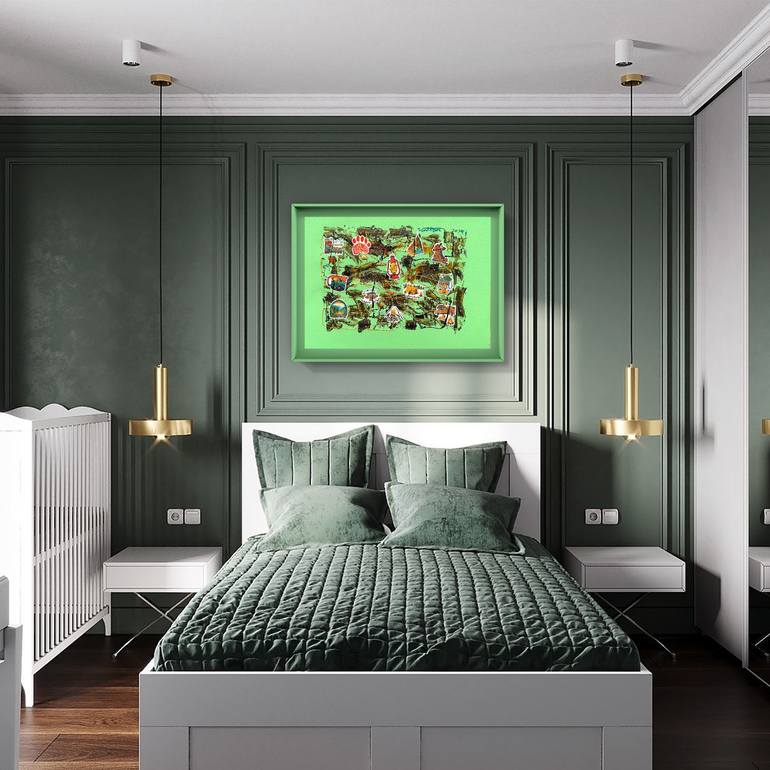 Original Algorithmic Abstract Painting by Sanming Li