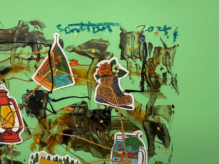 Original Algorithmic Abstract Painting by Sanming Li