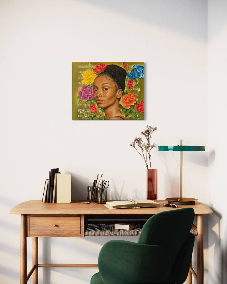 Original Photorealism Women Painting by Rochelle Dickerson