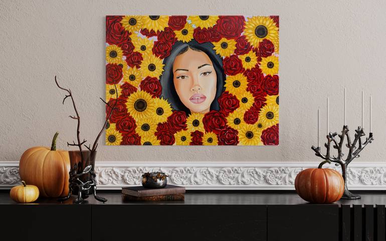Original Portraiture Floral Painting by Rochelle Dickerson