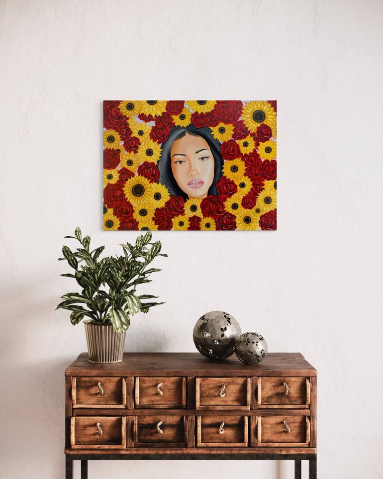 Original Portraiture Floral Painting by Rochelle Dickerson