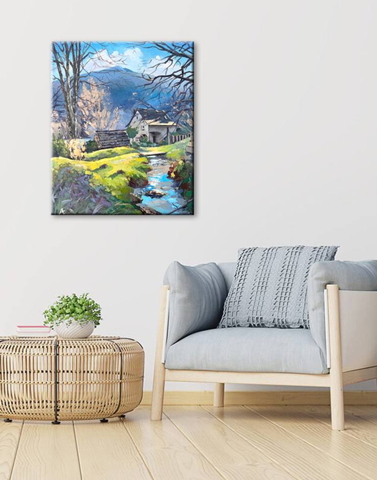 Original Impressionism Landscape Painting by Elena Recondo