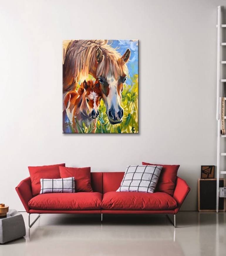 Original Impressionism Animal Painting by Elena Recondo