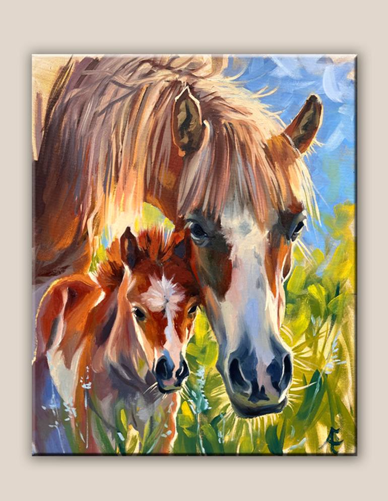 Original Impressionism Animal Painting by Elena Recondo
