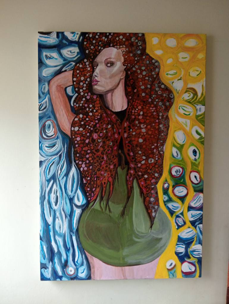 Original Art Deco Women Painting by Carlos Rojo