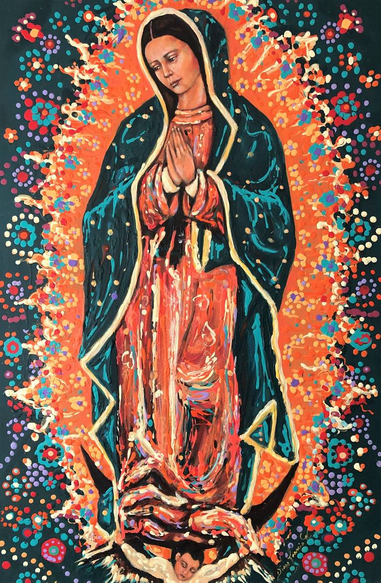 Original Expressionism Religion Painting by Diana Francia Gomez Ordóñez