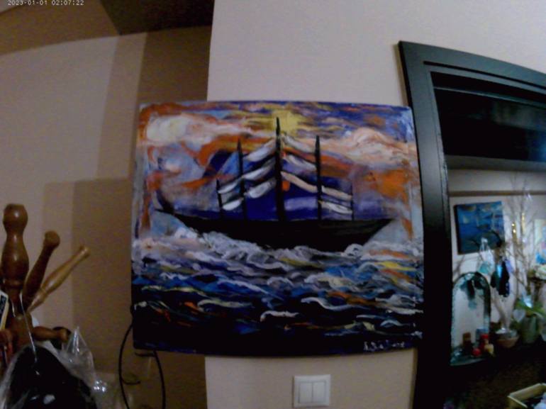 Original Conceptual Boat Painting by Ioanna Charalampous