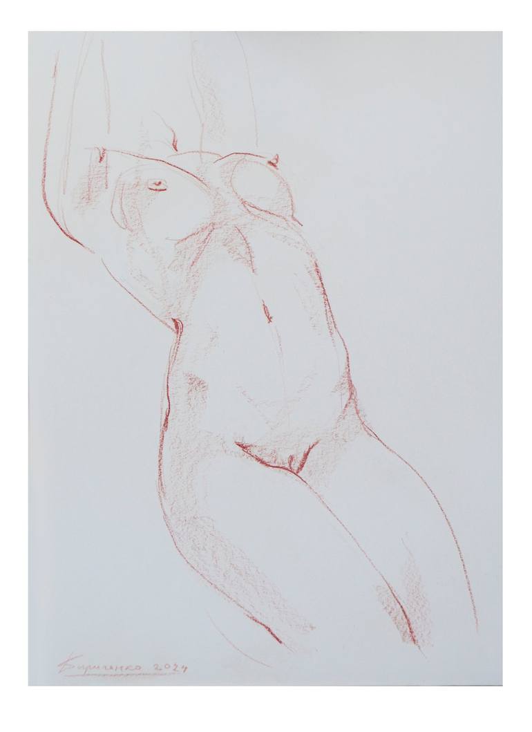Original Illustration Nude Drawings by Olena Kyrychenko
