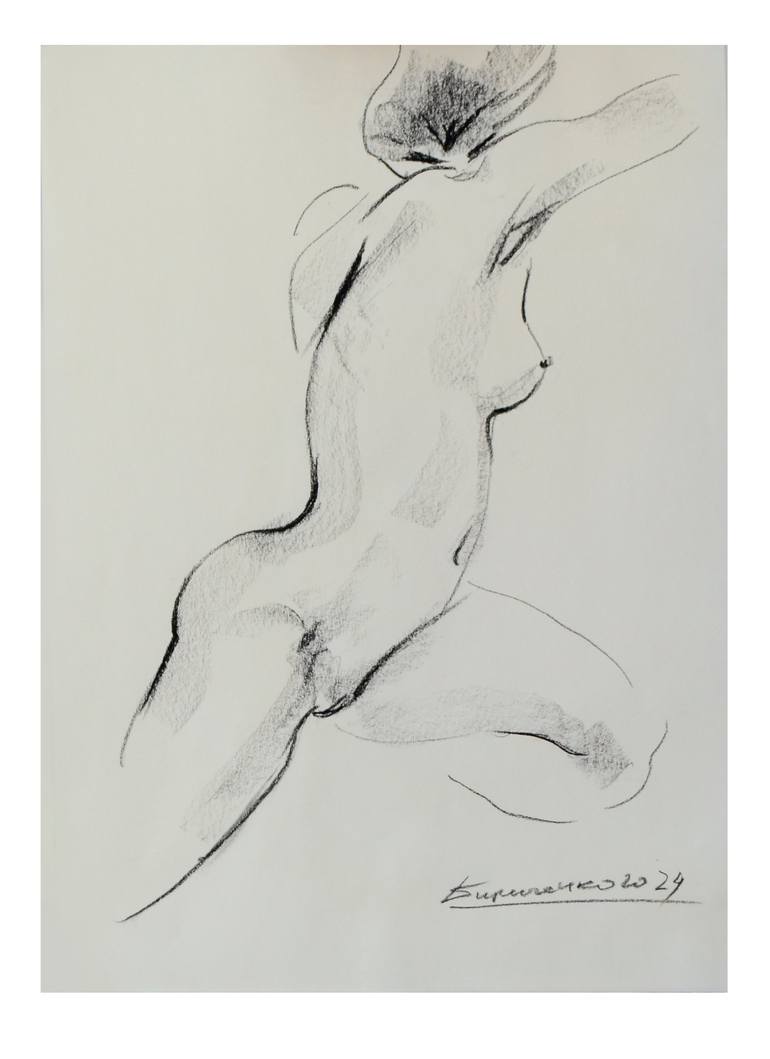 Original Illustration Nude Drawings by Olena Kyrychenko