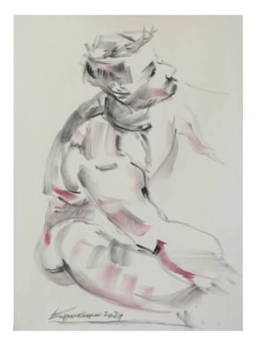 Original Abstract Nude Drawings by Olena Kyrychenko