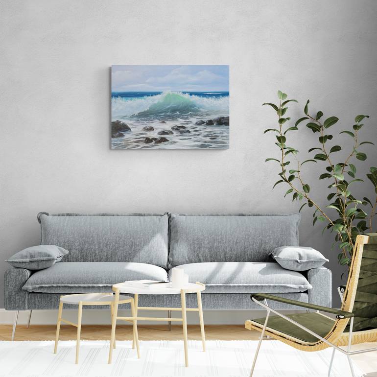 Original Impressionism Seascape Painting by Oksana Salminen