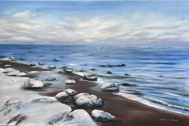 Print of Impressionism Seascape Paintings by Oksana Salminen