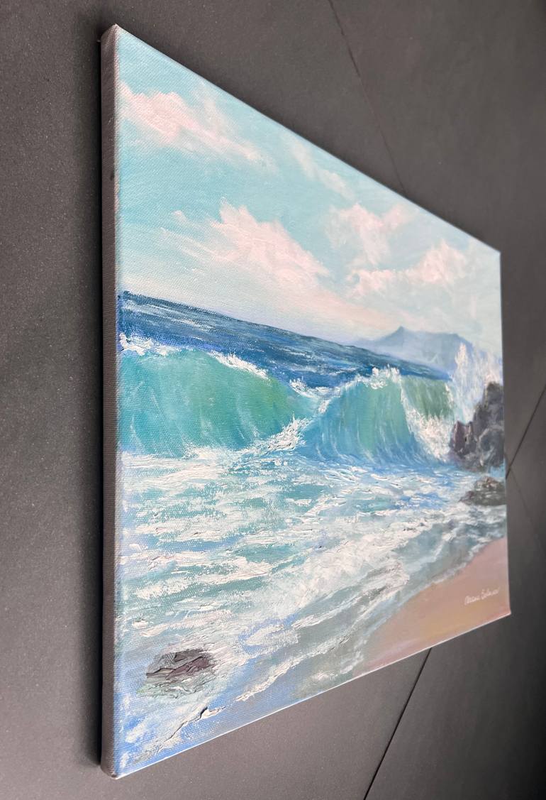 Original Impressionism Beach Painting by Oksana Salminen