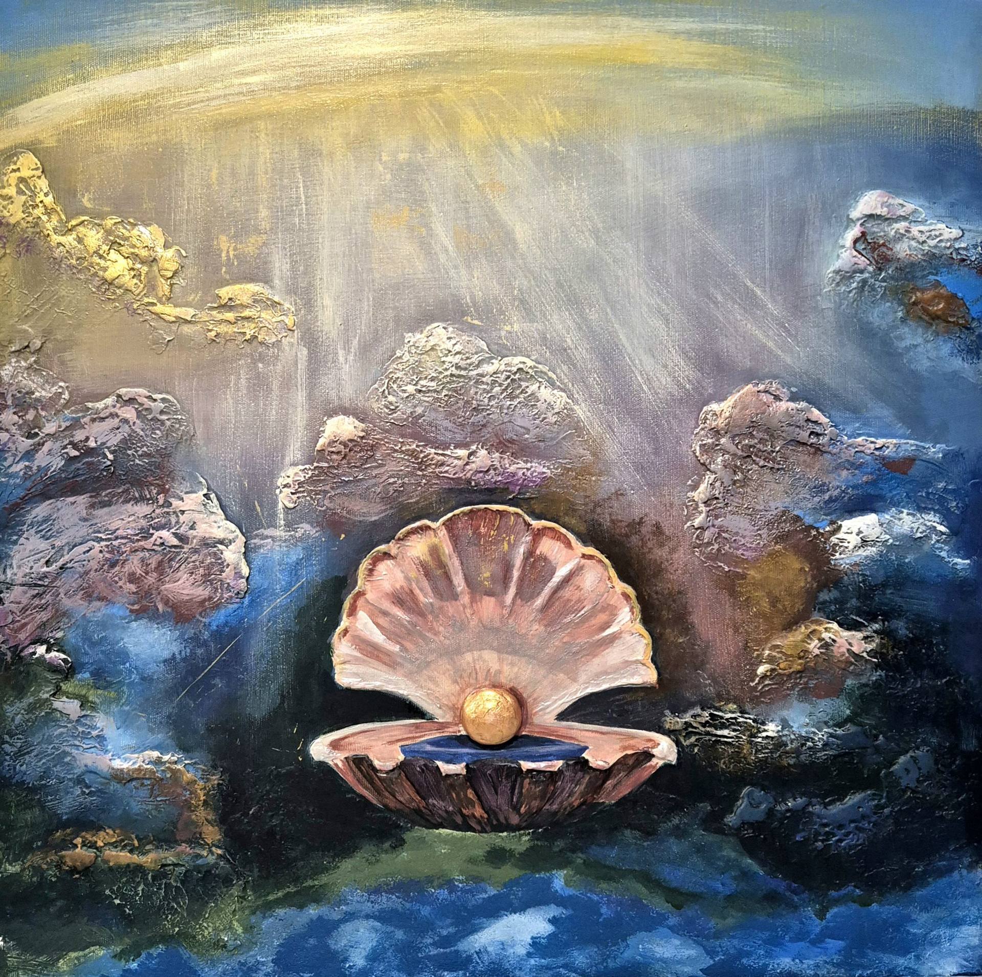 The pearl - textured picture, underwater world Mixed Media by