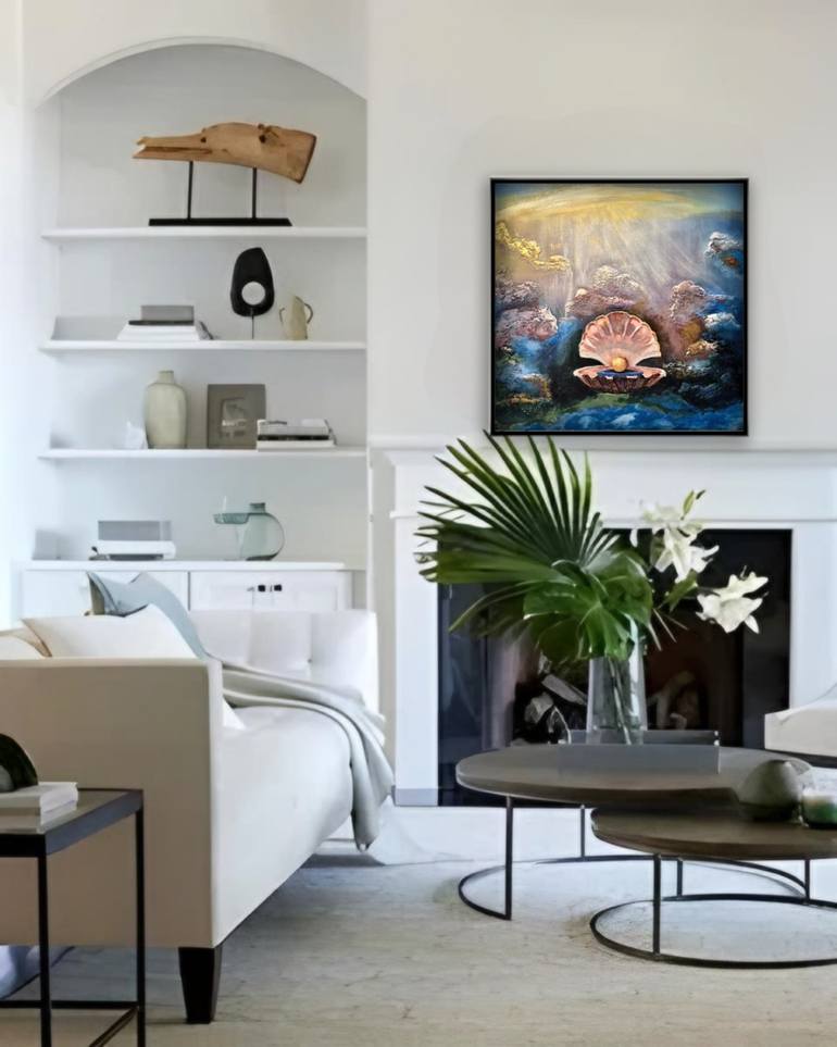 Original Abstract Seascape Mixed Media by Svetlana Dvorkina