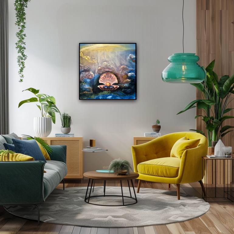 Original Abstract Seascape Mixed Media by Svetlana Dvorkina