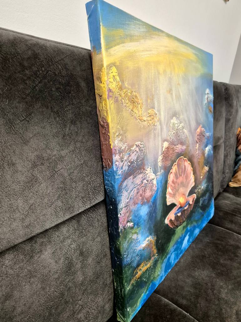 Original Abstract Seascape Mixed Media by Svetlana Dvorkina