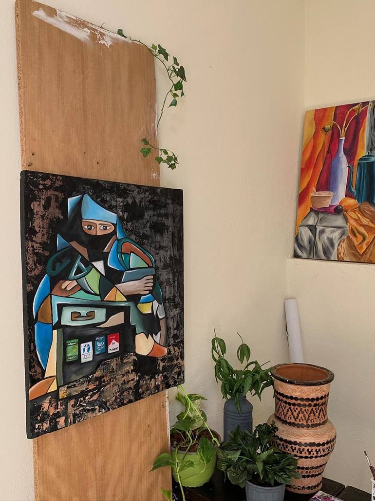 Original Cubism Classical Mythology Painting by Amine Kiklane