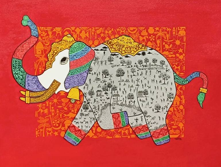 Print of Contemporary Rural Life Paintings by Aditya Vikram Singh