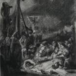 The lamentation over the dead Christ  (After Rembrandt) by Hugh Gillan
