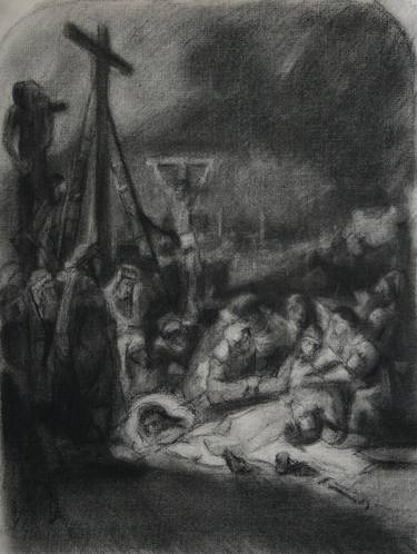 The lamentation over the dead Christ  (After Rembrandt) thumb