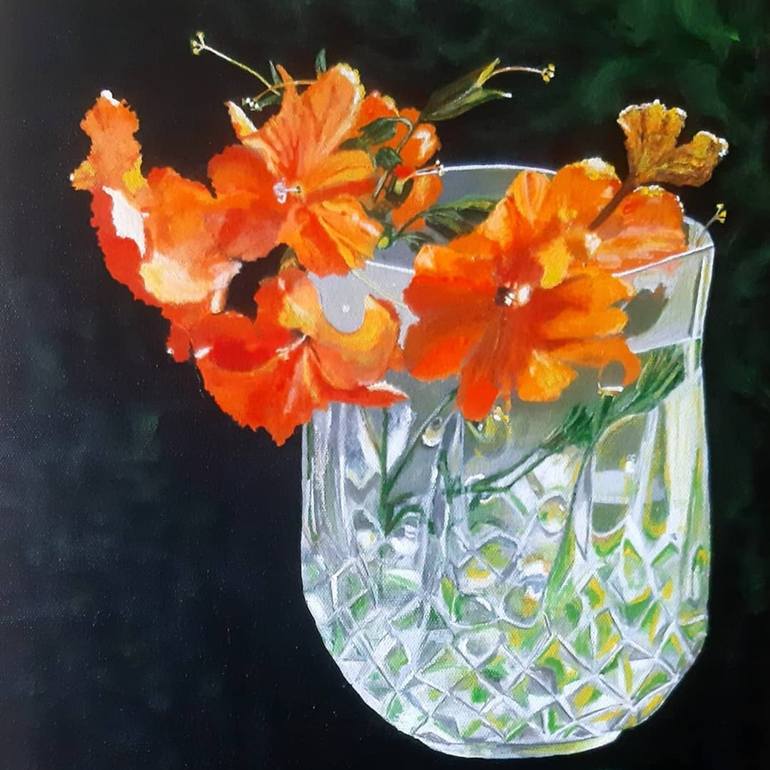 Original Contemporary Still Life Paintings by Shaiba Rajesh
